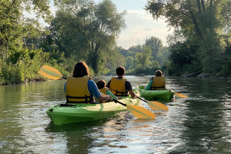 Baidarės Užupyje — Baidarių šeimos žygis su gide